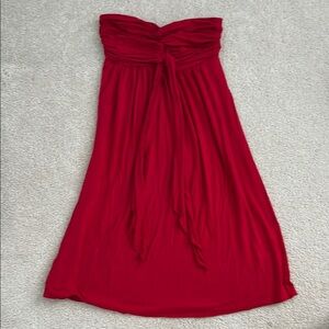 Express Red Strapless Cotton Sundress